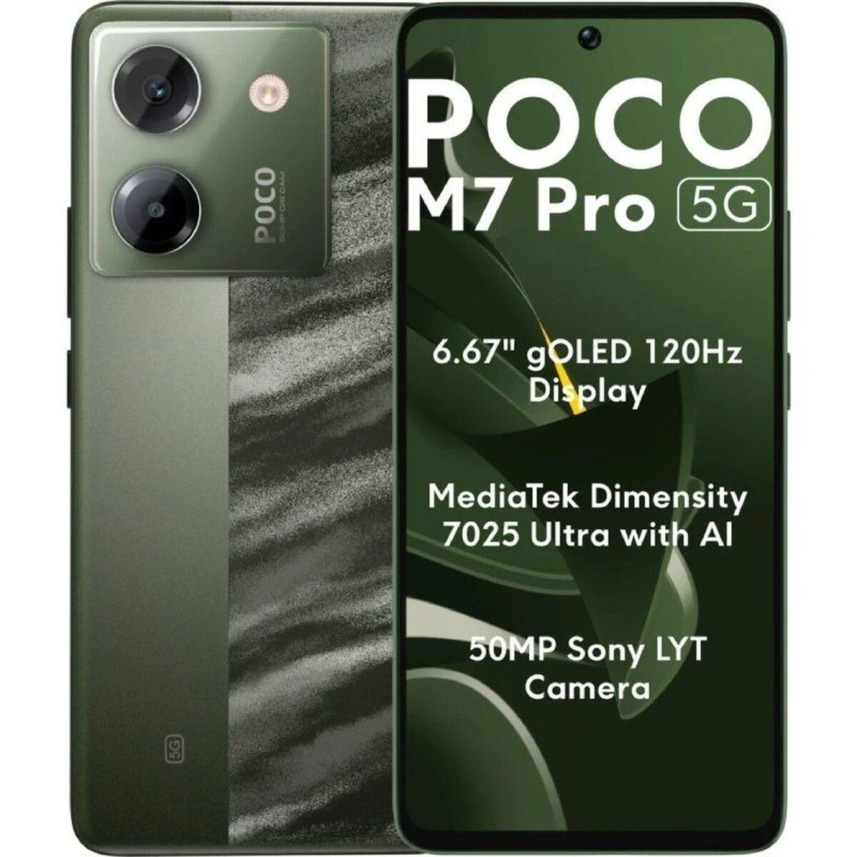 Smartphone Poco M7 PRO 8+256GB DS 5G Mediatek Dimensity 6100+ 8 GB RAM 256 GB Verde